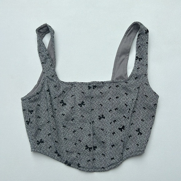 Altar'd State Cleo Velvet Bow Corset Top XS - Picture 3 of 8